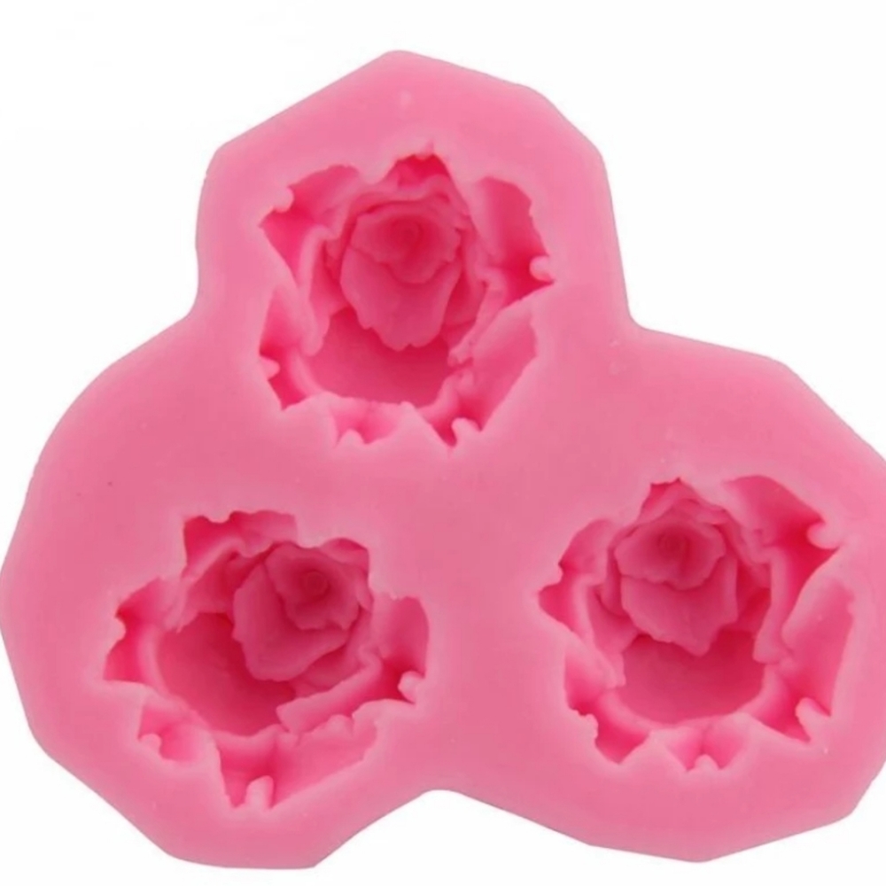 Silicone Roses Mold 3 Cavities